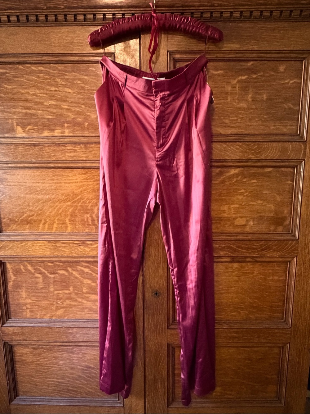 Altar’d State NWT Maroon Wide legged silk-like trousers Sz Medium